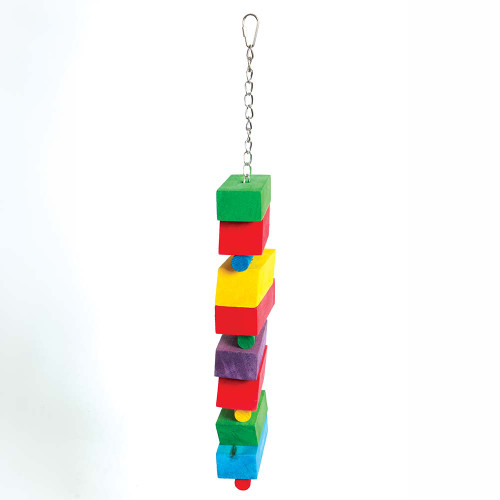 Chomp Tower Block Chunky Wood Parrot Toy