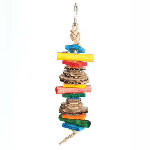 Sweety Wood and Cardboard Stacker Parrot Toy