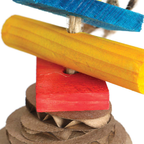 Sweety Wood and Cardboard Stacker Parrot Toy