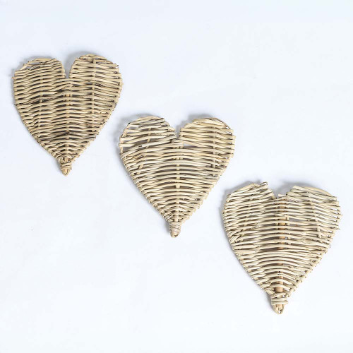 Pack of 3 Large Woven Vine Hearts Parrot Toy Making Parts