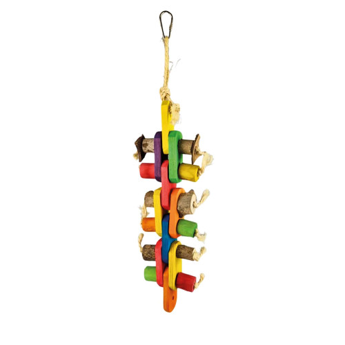 Pepper Wood Slice Wiggle Tower Parrot Toy