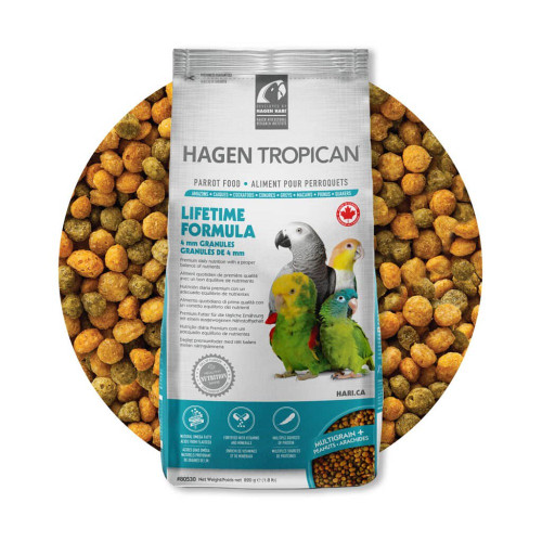 Hari Hagen Tropican Lifetime Formula 4mm Granules Parrot Food 820g