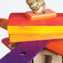 Coloured Bamboo Sticks Stacker Parrot Toy Medium 3