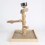 Coffee Wood Table Top Parrot Stand Medium