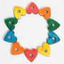 Coloured Pine Wood Hearts -  Parrot Toy Parts - 12 Pack