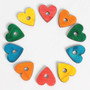 Coloured Pine Wood Hearts -  Parrot Toy Parts - 12 Pack
