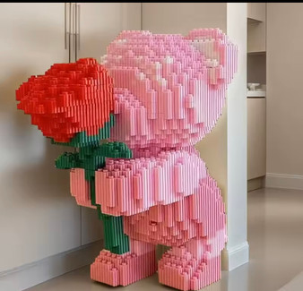 3856-Piece Building Block Set Rose Bear