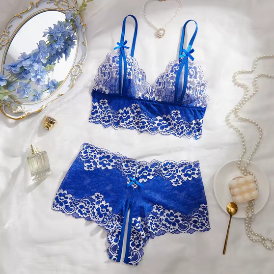 savage sapphire lace 2 piece set