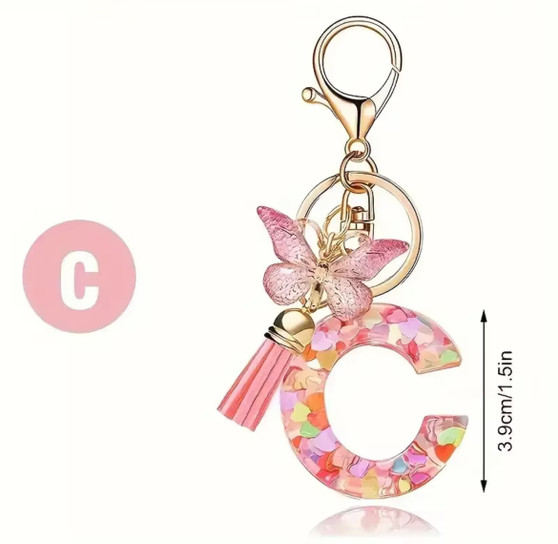 Personalized A–Z Letter Metal Keychain – Sleek Initial Charm Accessory