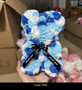 Handmade Flower Teddy rose bear