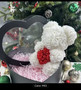 Handmade Flower Teddy rose bear