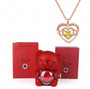 Forever Love Heart Necklace & Rose Bear Gift Set