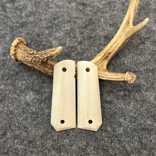 1911 Giraffe Bone Custom Handmade Pistol Grips With Bobtail Fits Standard Government & Commander Models Item #2641