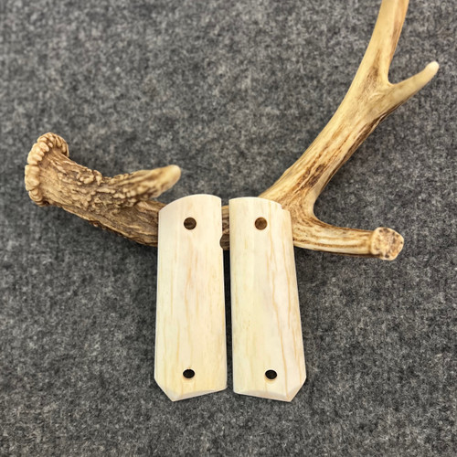 1911 Giraffe Bone Custom Handmade Pistol Grips With Bobtail Fits Standard Government & Commander Models Item #2692