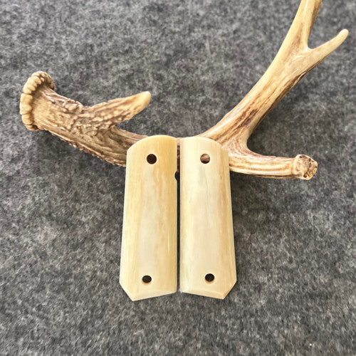 1911 Giraffe Bone Custom Handmade Pistol Grips With Bobtail Fits Standard Government & Commander Models Item #2694