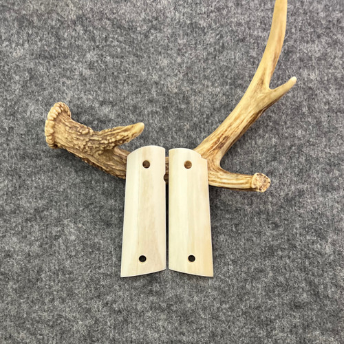 1911 Giraffe Bone Custom Handmade Pistol Grips With Magwell Fits Standard Government & Commander Models Item #2734