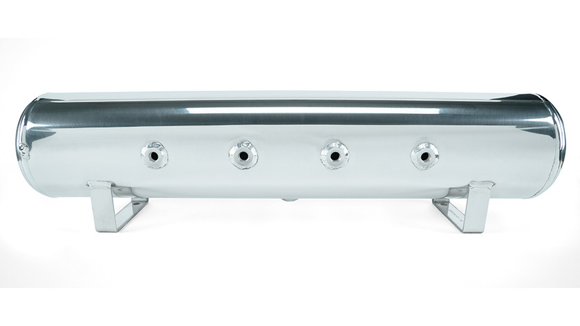 4 Gal. 7-Port Polished Tank w/ Viair 444c chrome compressor, 1/4