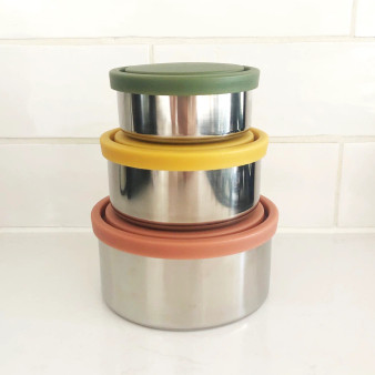 Round Nesting Food Containers Stainless Steel - Set of 3