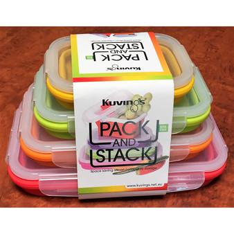 Kuvings Pack & Stack Containers - Rectanglular x 4
