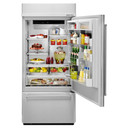 Kitchenaid® 20.9 Cu. Ft. 36" Width Built-In Stainless Bottom Mount Refrigerator with Platinum Interior Design KBBR306ESS
