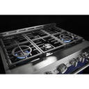 KitchenAid® 36'' Smart Commercial-Style Gas Range with 6 Burners KFGC506JIB