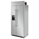 Kitchenaid® 20.8 Cu. Ft. 36" Built-In Side-by-Side Refrigerator with Ice and Water Dispenser KBSD706MPS