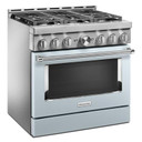 KitchenAid® 36'' Smart Commercial-Style Gas Range with 6 Burners KFGC506JMB