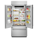 Kitchenaid® 20.8 Cu. Ft. 36 Width Built In Stainless Steel French Door Refrigerator with Platinum Interior Design KBFN506ESS