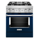 KitchenAid® 30'' Smart Commercial-Style Dual Fuel Range with 4 Burners KFDC500JIB