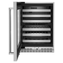 Kitchenaid® 24" Undercounter Wine Cellar with Glass Door and Metal-Front Racks KUWL314KSS