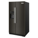 Kitchenaid® 24.8 cu ft. Side-by-Side Refrigerator with Exterior Ice and Water and PrintShield™ Finish KRSF705HBS