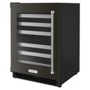 Kitchenaid® 24" Undercounter Wine Cellar with Glass Door and Metal-Front Racks KUWL314KBS
