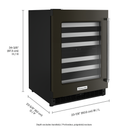 Kitchenaid® 24 Undercounter Wine Cellar with Glass Door and Metal-Front Racks KUWL314KBS