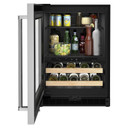 Kitchenaid® 24" Beverage Center with Glass Door and Wood-Front Racks KUBL214KSB