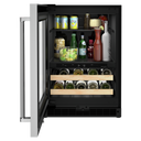 Kitchenaid® 24 Beverage Center with Glass Door and Wood-Front Racks KUBL214KSB