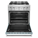 KitchenAid® 30'' Smart Commercial-Style Dual Fuel Range with 4 Burners KFDC500JMB