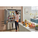 Kitchenaid® 26.8 Cu. Ft. Standard-Depth French Door Refrigerator with Exterior Ice and Water Dispenser KRFF577KPS