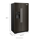Kitchenaid® 19.9 cu ft. Counter-Depth Side-by-Side Refrigerator with Exterior Ice and Water KRSC700HBS