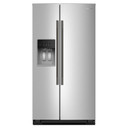 Kitchenaid® 20.8 Cu. Ft. Counter-Depth Side-by-Side Refrigerator with Exterior Ice and Water Dispenser in PrintShield™ Finish KRSC536RPS