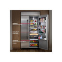 Kitchenaid® 20.8 Cu. Ft. 36" Built-In Side-by-Side Refrigerator features Exterior Water and Ice Dispenser with Measured Fill KBSD736SPS