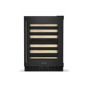 Kitchenaid® 24" Undercounter Wine Cellar with Full-Extension Wood-Front Racks KUWR524SBE