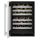 Kitchenaid® 24" Undercounter Wine Cellar with Full-Extension Metal-Front Racks KUWR324SSB