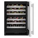 Kitchenaid® 24" Undercounter Wine Cellar with Full-Extension Metal-Front Racks KUWR324SSB