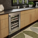 Kitchenaid® 24" Undercounter Wine Cellar with Full-Extension Metal-Front Racks KUWR324SSB