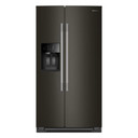 Kitchenaid® 20.8 Cu. Ft. Counter-Depth Side-by-Side Refrigerator with Exterior Ice and Water Dispenser in Black Ore KRSC536RBE