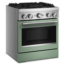Kitchenaid® 30-Inch 4 Burner Commercial-Style Dual Fuel Range with No Preheat Air Fry Mode KFDS930SDC