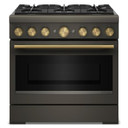 KitchenAid® 36-Inch 6 Burner Commercial-Style Dual Fuel Range with No Preheat Air Fry Mode KFDS936SBE