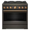 KitchenAid® 36-Inch 6 Burner Commercial-Style Dual Fuel Range with No Preheat Air Fry Mode KFDS936SBE