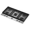 Kitchenaid® Gas-on-Metal Cooktop with 5 Versatile Burners and Edge-to-Edge Cast-Iron Grates KCGK336SSS