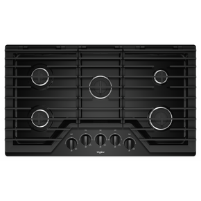 Whirlpool® 36-inch Gas Cooktop with EZ-2-Lift™ Hinged Cast-Iron Grates WCG55US6HB